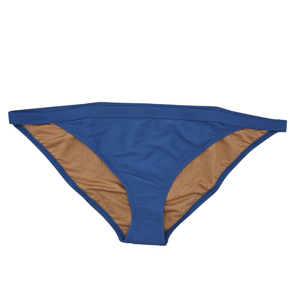 J. Crew Woman size XXL Ribbed Trim Hipster Full Coverage Bikini Bottoms Blue NEW